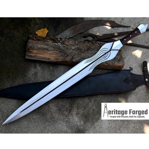ACHILLES SWORD/22 inches Long Blade hand forged Sword/Leaf spring of truck/Rosewood Handle/Sharpen/Tempered/Ready to use/knife/knives