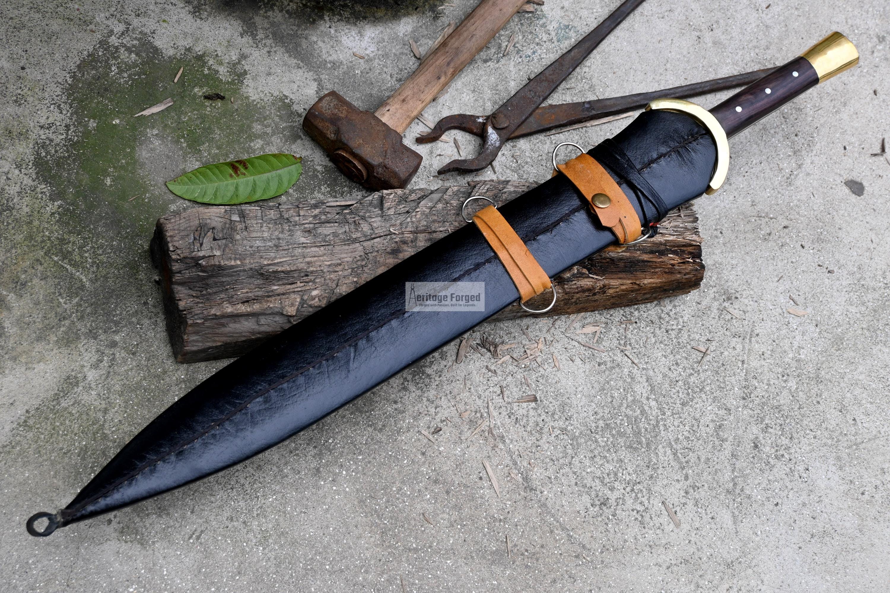 ギリシャのクシフォス／長さ22インチの手鍛造歴史的剣／リーフ