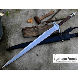 LARGE ACHILLES SWORD/29 inches Long Blade hand forged Sword/Leaf spring of truck/Rosewood Handle/Sharpen/Tempered/Ready to use/knife/knives