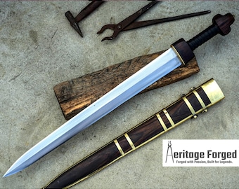GLADIUS SWORD /24  inches long Blade Hand Forged Sword/ GLADIUS Machete/Handmade from Leaf spring of Truck-Balance water tempered/Sharp