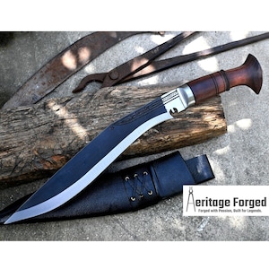 SIRUPATE KHUKURI / kukri Machete/ 12 inches Long Blade most famous kukri/ Full tang/ Leaf spring of truck/ Tempered/Sharpen/Working kukri