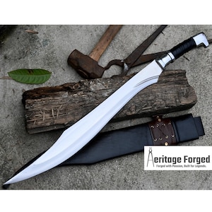 SCIMITAR SWORD/18 inches Long Blade hand forged Sword/Leaf spring of truck/Rosewood Handle/Sharpen/Tempered/Ready to use/knife/knives