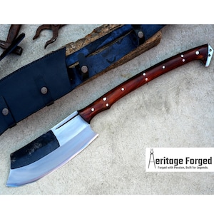 EXTRA LARGE CHOPPER / Large Jungle Cleaver /Blade Heavy duties machete/ Full tang/ Leaf spring of truck/ Tempered/Sharpen/ hybrid axe