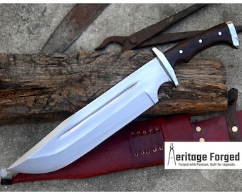 BOWIE MESSER / 30 cm lange Klinge / Handgeschmiedetes Bowiemesser / Hergestellt aus Blattfeder von LKW / Abgetempert / Schärfen / Gebrauchsfertig