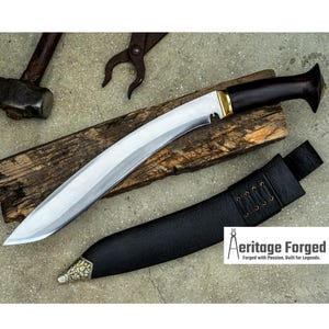 SIRUPATE KHUKURI / Large kukri Machete/ 14 inches Long Blade Heavy duties machete/ Full tang/ Leaf spring of truck/ Tempered/Sharpen/Working