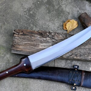YEMENI JAMBIA KNIFE / 15 inches long Blade exotic knife / Hand forged knife / Made from Leaf spring of truck / Tempered / Sharpen image 4