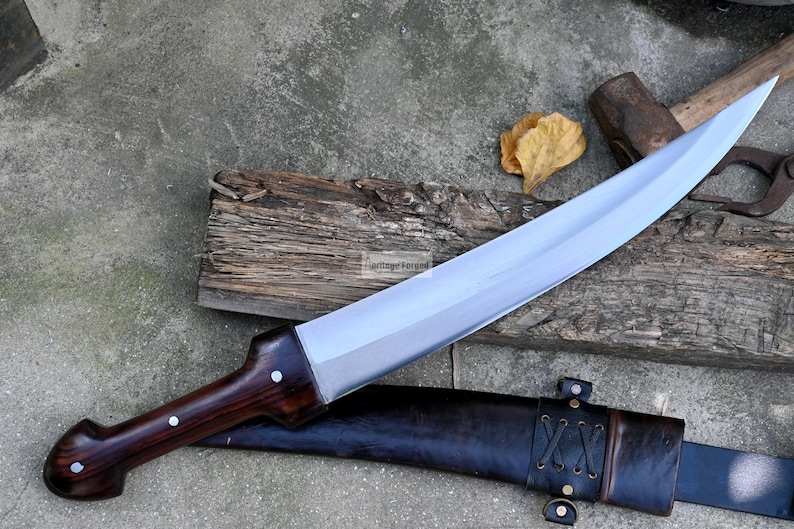 YEMENI JAMBIA KNIFE / 15 inches long Blade exotic knife / Hand forged knife / Made from Leaf spring of truck / Tempered / Sharpen image 4