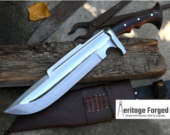 BOWIE MESSER / 30 cm lange Klinge / Handgeschmiedetes Bowiemesser / Hergestellt aus Blattfeder von LKW / Abgetempert / Schärfen / Gebrauchsfertig