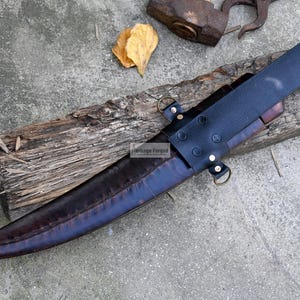 YEMENI JAMBIA KNIFE / 15 inches long Blade exotic knife / Hand forged knife / Made from Leaf spring of truck / Tempered / Sharpen image 9