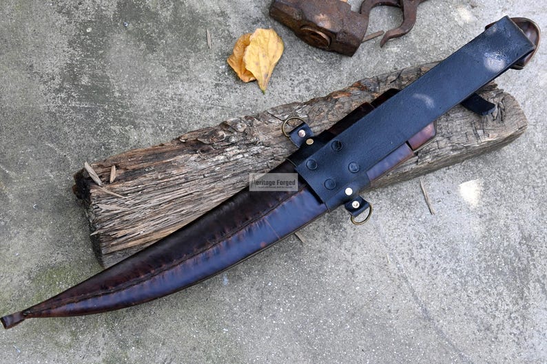 YEMENI JAMBIA KNIFE / 15 inches long Blade exotic knife / Hand forged knife / Made from Leaf spring of truck / Tempered / Sharpen image 9
