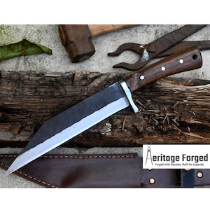 SEAX KNIFE / 8 inches long Blade Hunting knife / Hand forged knife / Made from Leaf spring of truck / Tempered / Sharpen/ Ready to use