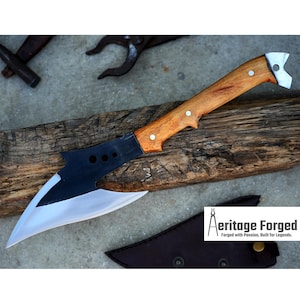 HERITAGE HARPOON / hand forged AXE /8 inches Long Blade spear/ throwing Spear/ Full tang/ Leaf spring of truck/ Tempered/Sharpen/Axe