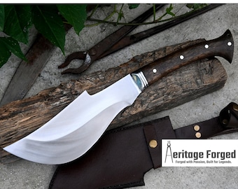 AXt BOWIE MESSER / 10 cm lange Klinge / Handgeschmiedetes Bowiemesser / Hergestellt aus Blattfeder von LKW / Abgetempert / Schärfen/ Gebrauchsfertig