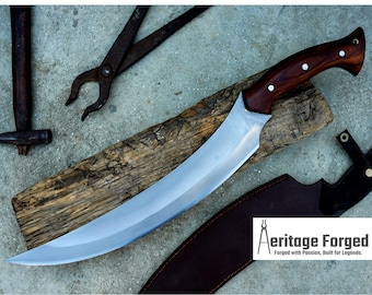 ESPADA CORTA KHOPESH / Hoja larga de 14 pulgadas forjada a mano, espada egipcia / Ballesta de camión / Afilada / Templada / funcional / cuchillo / cuchillos