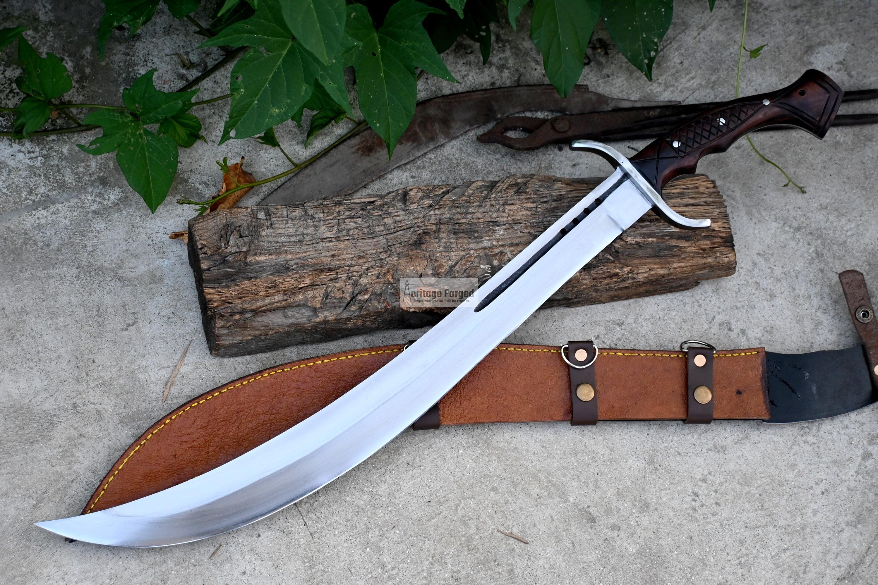 シミターマチェーテ/21インチの刃渡りの手鍛造剣/台座の板バネ/ローズ