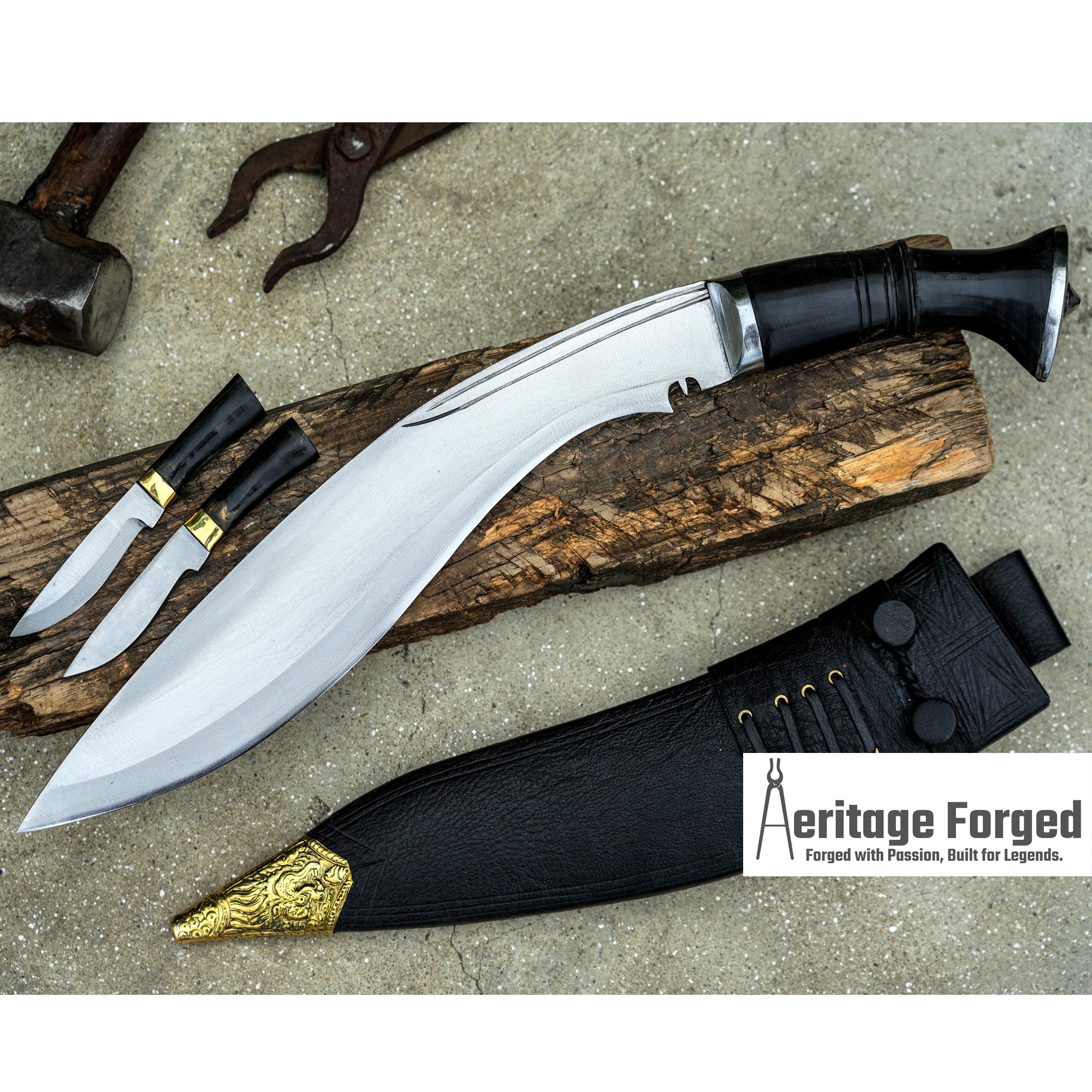 HISTORICAL KHUKURI / Large kukri Machete/ 12 inches Long Blade Heavy duties machete/Leaf spring of truck/ Tempered/Sharpen/Working