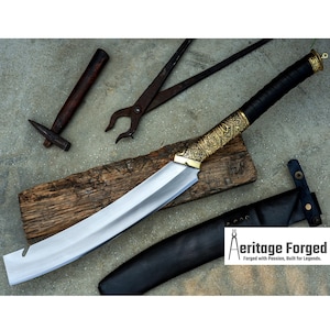 HELLBOY  MACHETE / Collectible  Machete/14 inches Long Blade Heavy duties machete/ Full tang/ Leaf spring of truck/ Tempered/Sharpen/Working