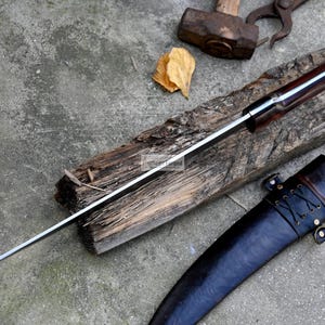 YEMENI JAMBIA KNIFE / 15 inches long Blade exotic knife / Hand forged knife / Made from Leaf spring of truck / Tempered / Sharpen image 7