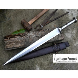 VIKING DAGGER/18 inches Long Blade hand forged Dagger/Leaf spring of truck/Metal Handle/Sharpen/Tempered/Ready to use/knife/knives