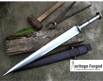 VIKING DAGGER/18 inches Long Blade hand forged Dagger/Leaf spring of truck/Metal Handle/Sharpen/Tempered/Ready to use/knife/knives