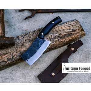 MINI CLEAVER KNIFE/5 inches long blade hunting knife/handmade knife/Leaf spring of truck/wooden Handle/Sharpen/Tempered/knife/knives