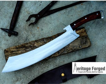 MACHETE KHOPESH / Espada khopesh egipcia forjada a mano con hoja de 16 pulgadas de largo / Muelle de hoja / Afilado / Templado / Listo para usar / Cuchillo / Cuchillos