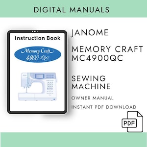 Janome MC4900QC Sewing Machine User Manual (Digital Download)
