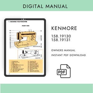 Manuale della macchina da cucire Kenmore 158.19130 e 158.19131 in formato PDF (download digitale)