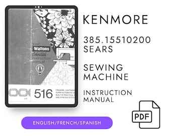 Kenmore 385.15510200 Nähmaschine Gebrauchsanweisung PDF | Sears Kenmore Bedienungsanleitung Digitaler Download