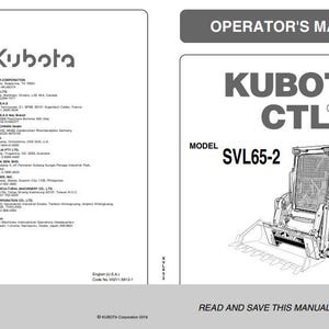 Kubota SVL65-2 Operator&#39;s Manual (Digital Download)