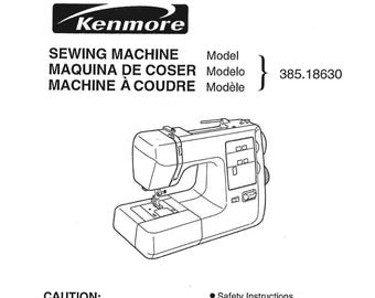 Kenmore 385.18630 Nähmaschine Gebrauchsanleitung PDF | Sears Kenmore Bedienungsanleitung Digitaler Download