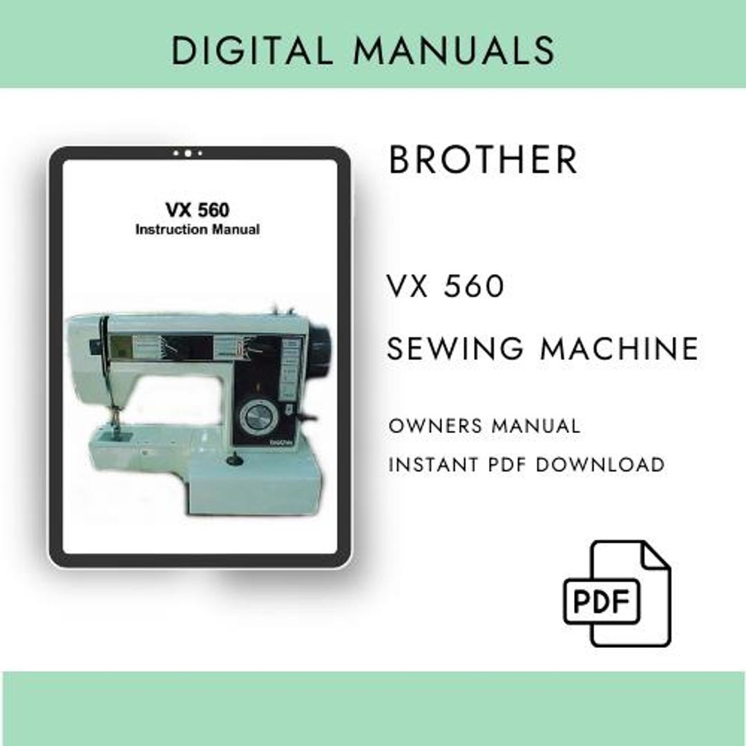 Brother VX560 Sewing Machine Manual PDF Digital Download - Etsy