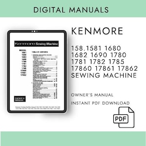 Kenmore 158 Series Sewing Machine Manual: PDF Digital Download