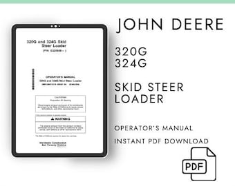 Manual del operador de la minicargadora John Deere 320G 324G (PDF): Guía de controles, mantenimiento y operación.