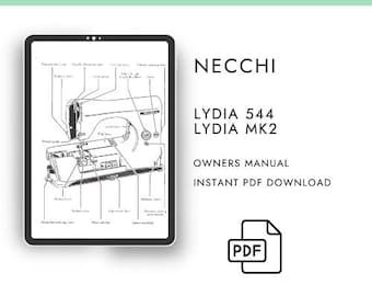 NECCHI Lydia MK2 544 Sewing Machine Manual PDF Digital Download - Etsy