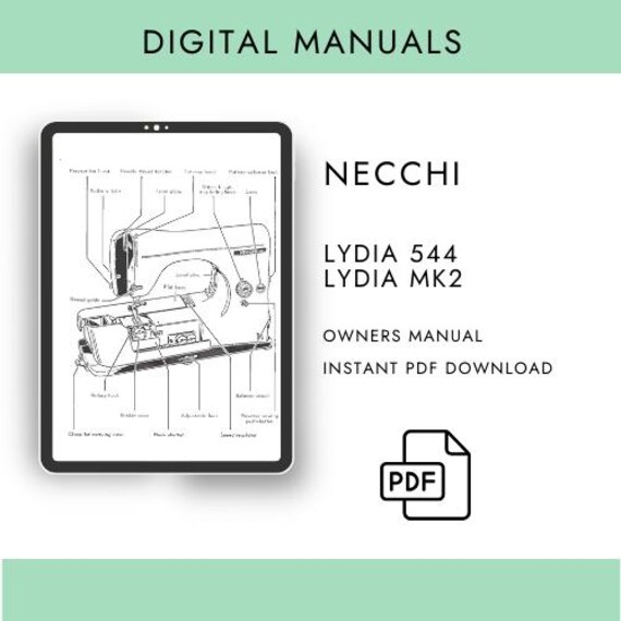 NECCHI Lydia MK2 544 Sewing Machine Manual PDF Digital Download - Etsy