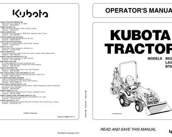 Kubota Tractor BX23S LA340 BT603 Operator's Manual (Digital Download)