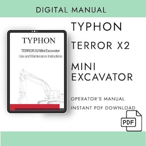 Typhon TERROR X2 Mini Excavator Manual – PDF Digital Download