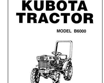 Kubota traktor B6000 bruksanvisning (digital nedladdning)