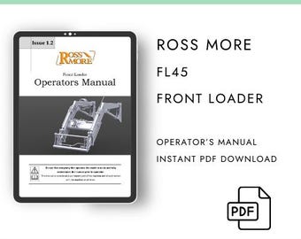 Ross More Front Loader FL45 Operator Manual  PDF Digital Download