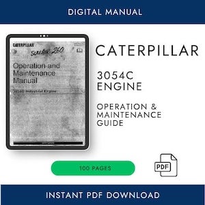 Caterpill 3054C Motor Handbuch PDF | Bedienung & Wartungsanleitung | Digitaler Download