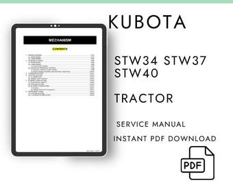 Kubota STW34 STW37 STW40 Traktor Service-Handbuch - PDF Digital Download