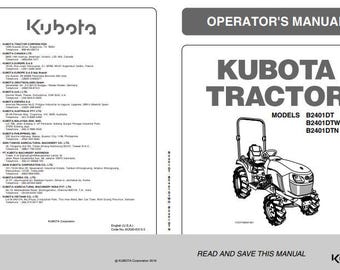 Kubota B2401DT Compact Tractor Operator's Manual – PDF Download