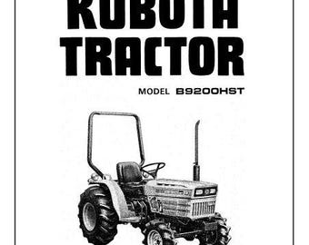 Kubota B9200 Tractor Operator Manual PDF – Controls, Maintenance & Operation Guide