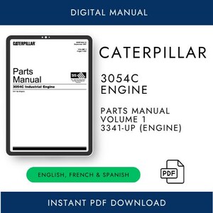 Caterpillar 3054C Parts Manual PDF | Volume 1 3341-Up Engine Digital Download English French Spanish