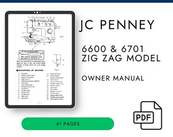 Jcpenney 6911 Stretch Stitch Sewing Machine Instruction Manual PDF