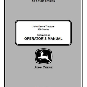Manual del operador del tractor John Deere OMGX24537 G2 (Descarga digital)