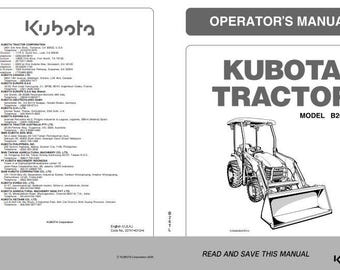 Kubota Tractor B26TL Operator's Manual (Digital Download)