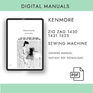 Manuale della macchina da cucire Kenmore Zig Zag 1430 1431 1625 in formato PDF (download digitale)