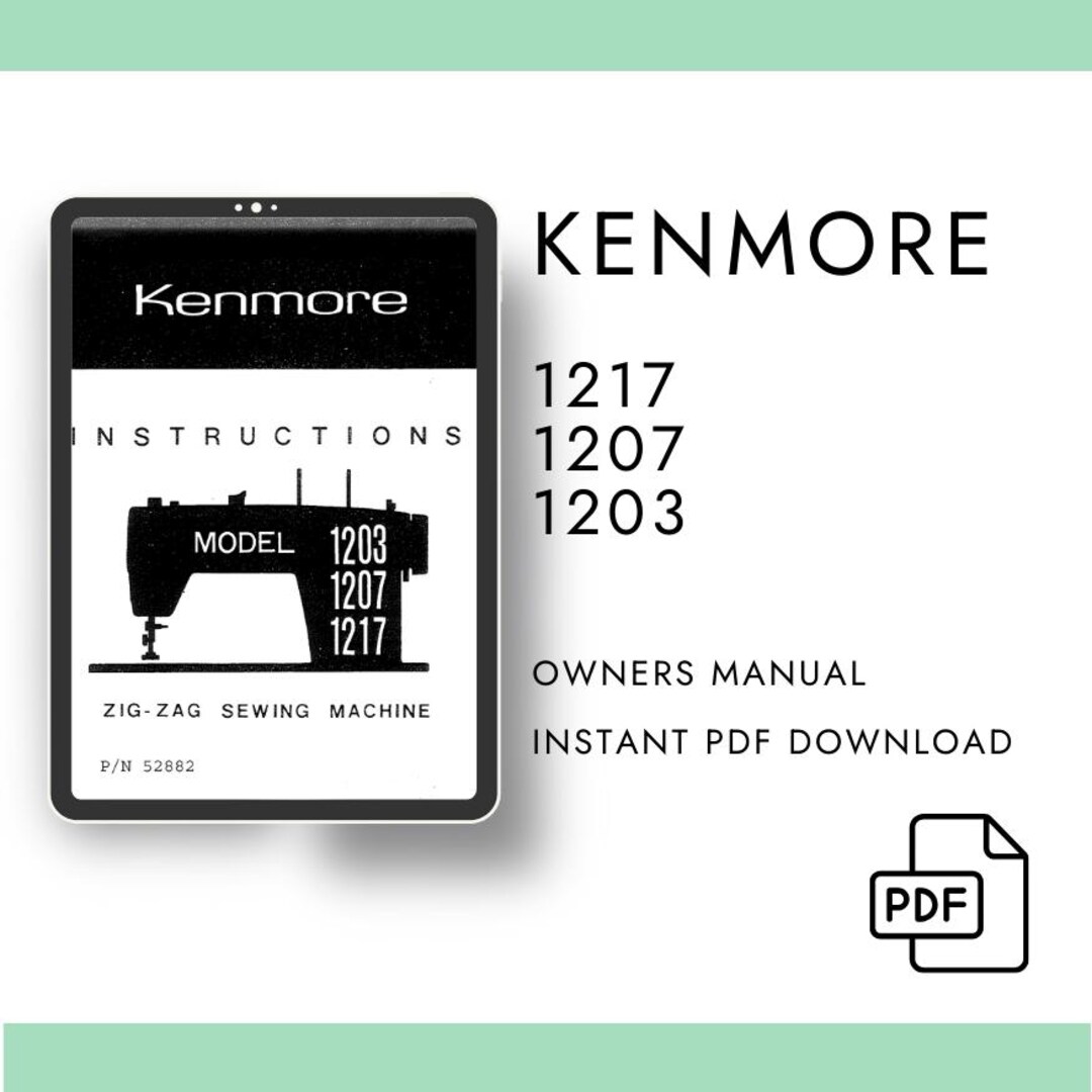 Kenmore Zig Zag 1203 1217 1207 PDF Digital Download Manual - Etsy